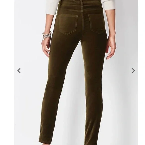 J. Jill High-Rise 5-Pocket Velveteen Stretch Jeans in Green Size 16 - Picture 4 of 9